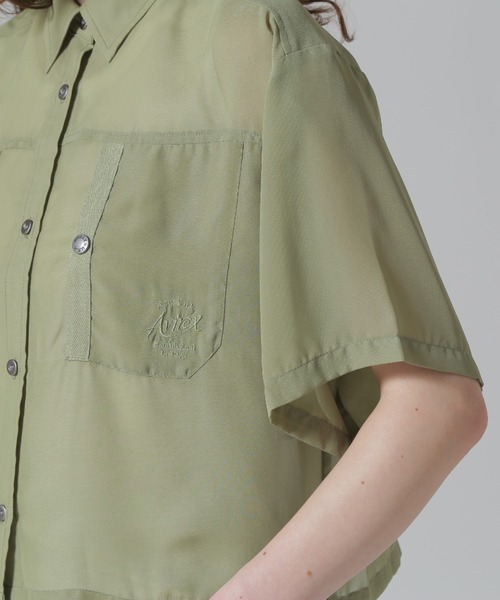 ブラウス シャツ 「直営店限定」EMBROIDERY SHEER SHIRT/刺繍シアーシャツ レディース AVIREX ブラウス シャツ 「直営店限定」EMBROIDERY SHEER SHIRT