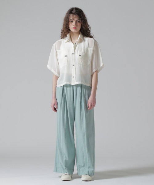 AVIREX ブラウス シャツ 「直営店限定」EMBROIDERY SHEER SHIRT