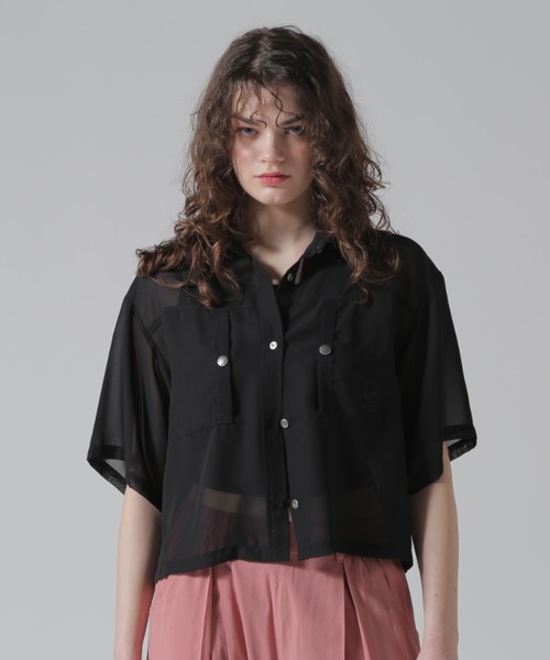 AVIREX ブラウス シャツ 「直営店限定」EMBROIDERY SHEER SHIRT