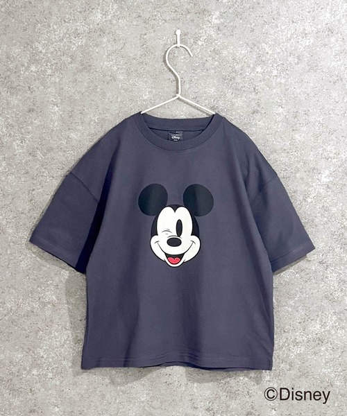 （39）ミッキーマウス 半袖Tシャツ ネイビー Navy blue Mickey print Tshirts ネイビーブルーミッキープリント半袖