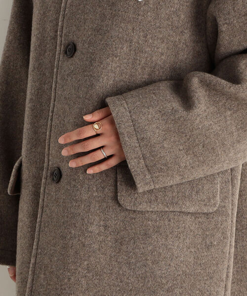 未使用品　DANTON ダントン ノーカラーコート 38 Danton（ダントン） ノーカラーコート 38 ネイビー レディース