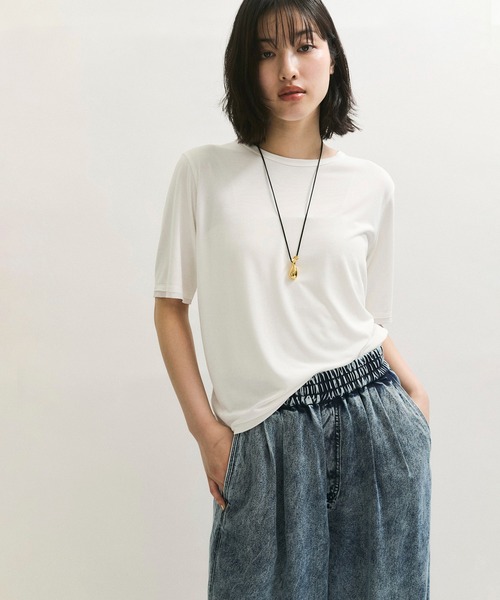 ADAM ET ROPE' tシャツ フィブリルジャージTシャツ レディース