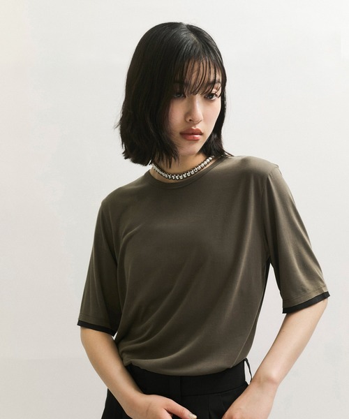 専用です！25ss 新品タグ付✨ADAM ET ROPE' フィブリルジャージT ADAM ET ROPÉ FEMME(アダム エ ロペ ファム) / フィブリル