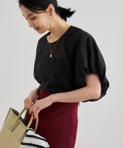 ROPE'（ロペ） ブラウス シャツ 「洗える」コットンシルクブラウス