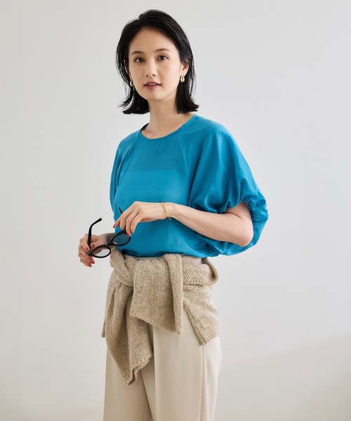 ROPE' ブラウス シャツ 「洗える」コットンシルクブラウス