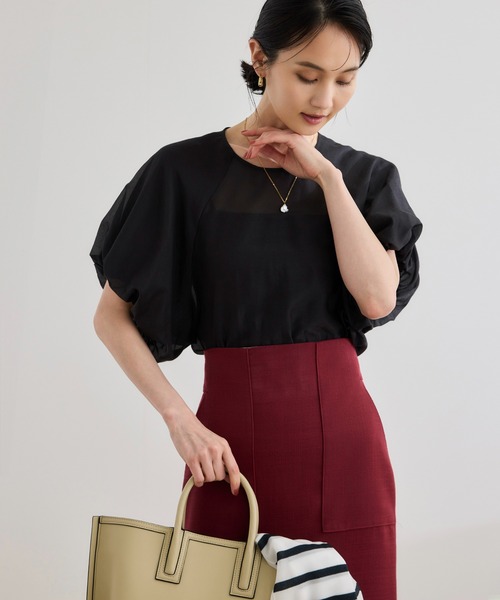 ブラウス シャツ 「洗える」コットンシルクブラウス/セットアップ対応 レディース ROPE' ブラウス シャツ 「洗える」コットンシルクブラウス