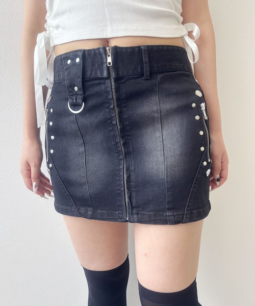 Diable baiser（ディアブルベーゼ） デニムスカート スタッズデニムGAL