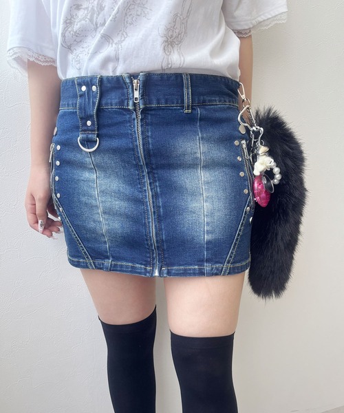 Diable baiser（ディアブルベーゼ） デニムスカート スタッズデニムGAL