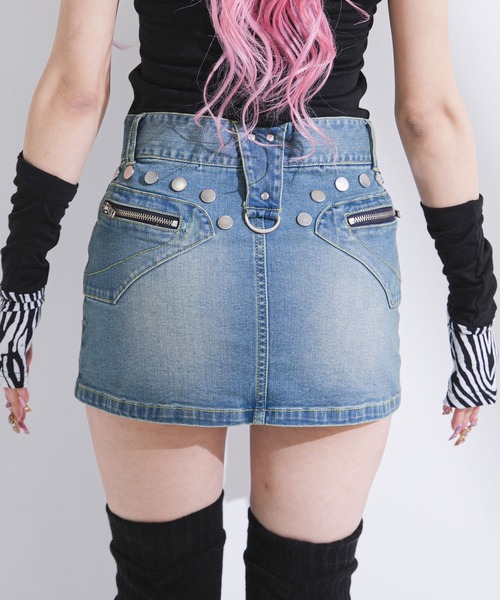 Diable baiser（ディアブルベーゼ） デニムスカート スタッズデニムGAL