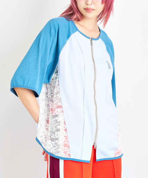 tシャツ ANNA SUI NYC/レースドッキングダブルジップシャツ