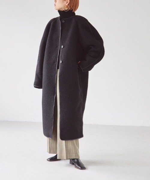 TODAYFUL 「TODAYFUL」 ノーカラーコート 36 ブラック レディース