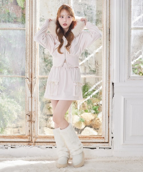 2wayフェイクムートンロングブーツ セール】2wayフェイクムートンロングブーツ（ブーツ）｜one after