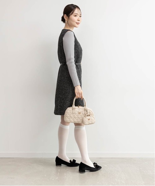 RANDA（ランダ） ローファー モノグラムリボンベロアローファー