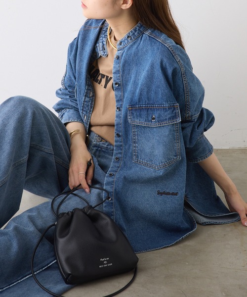 ☆PUAL CE CIN☆ストライプ長袖Tシャツ☆Fサイズ☆中古品☆ ニコアンド 長袖シャツ BIG SHIRT ストライプ柄 トップス M相当