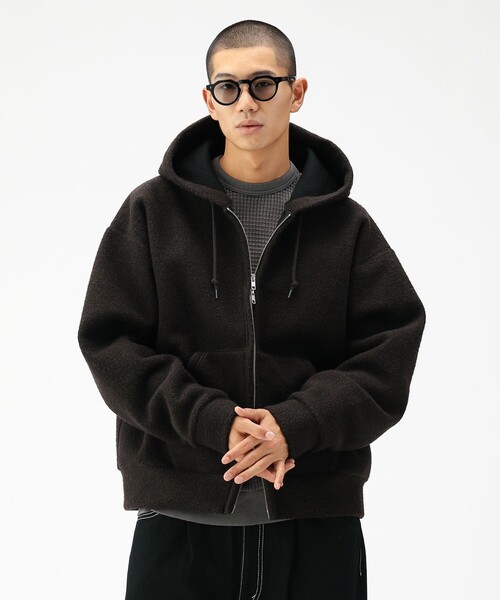 ジャケット・アウター BEAMS BEAMS (BEAMS) Distressed Leather Zip Blouson [Wide Fit] (Blouson