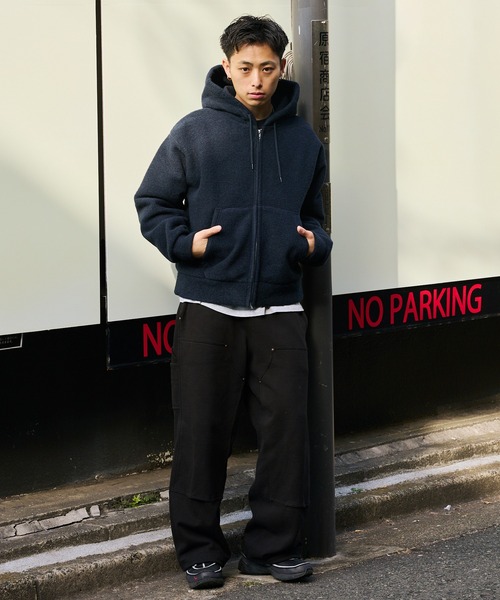 ジャケット・アウター BEAMS BEAMS (BEAMS) Distressed Leather Zip Blouson [Wide Fit] (Blouson