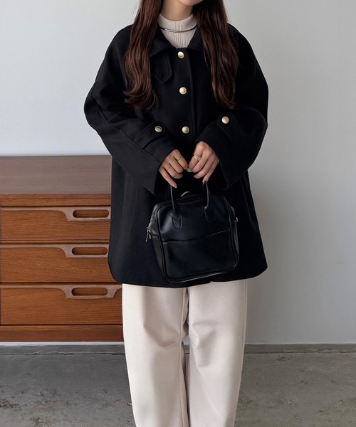 callautia（カラウティア） ステンカラーコート コート ゴールドボタン