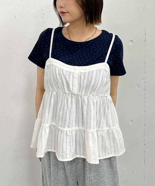archives（アルシーヴ） アンサンブル 花柄針抜きカットTOPS