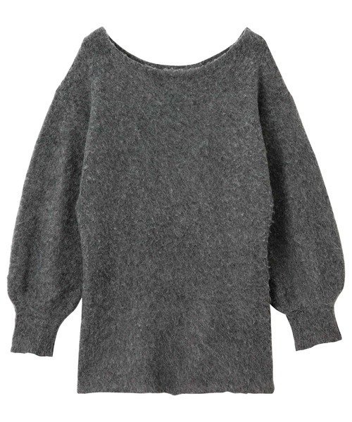 nelliy. ワンピース シャギーオフショルミニ丈ニットワンピース