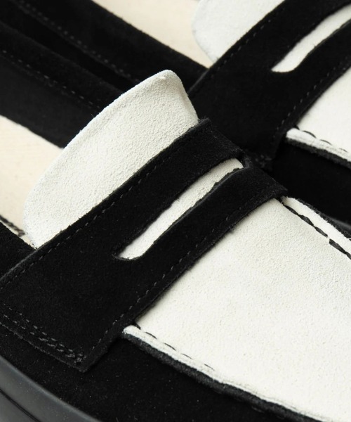 STANCLAN ブラック/ホワイト ローファー 24cm PENNY Suede Black x