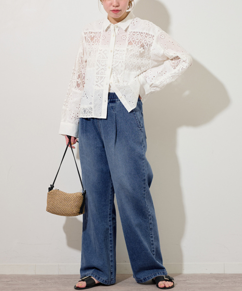 [JOURNAL STANDARD relume] обработка Denim брюки 36 голубой женский 
