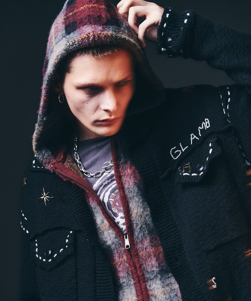 glamb コート ジャケット Beadswork Knit Jacket / ビーズワーク