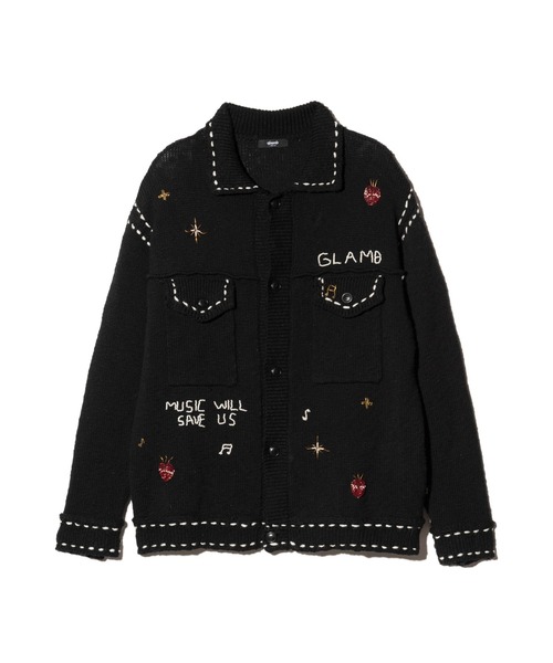 glamb スコアブランチジャケット　サイズ２ glamb コート ジャケット Beadswork Knit Jacket / ビーズワーク
