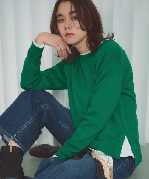 ニット セーター ボートネックニット/エクストラファインメリノウール「THEシリーズ/洗濯機OK」 レディース | OPAQUE.CLIP | 09