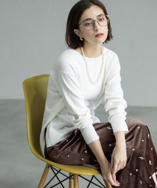 ニット セーター ボートネックニット/エクストラファインメリノウール「THEシリーズ/洗濯機OK」 レディース | OPAQUE.CLIP | 10