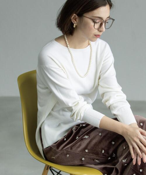 ニット セーター ボートネックニット/エクストラファインメリノウール「THEシリーズ/洗濯機OK」 レディース | OPAQUE.CLIP | 11