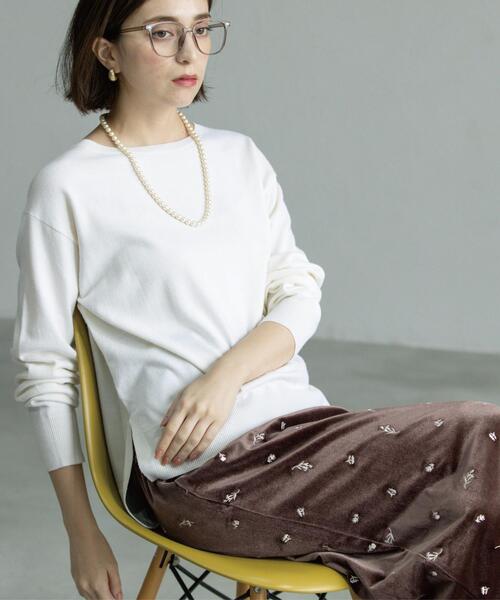 ニット セーター ボートネックニット/エクストラファインメリノウール「THEシリーズ/洗濯機OK」 レディース | OPAQUE.CLIP | 13