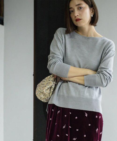 ニット セーター ボートネックニット/エクストラファインメリノウール「THEシリーズ/洗濯機OK」 レディース | OPAQUE.CLIP | 15