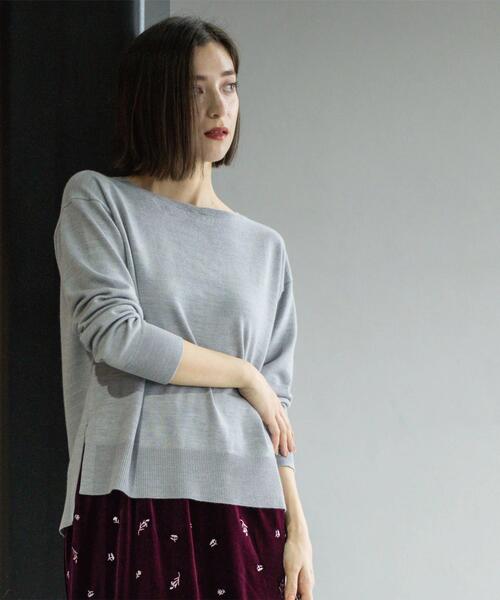 ニット セーター ボートネックニット/エクストラファインメリノウール「THEシリーズ/洗濯機OK」 レディース | OPAQUE.CLIP | 18