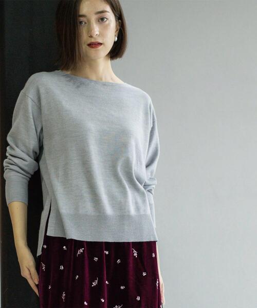 ニット セーター ボートネックニット/エクストラファインメリノウール「THEシリーズ/洗濯機OK」 レディース | OPAQUE.CLIP | 19