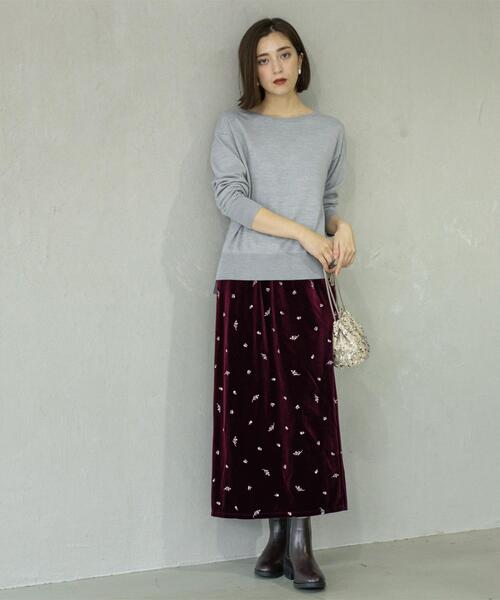 ニット セーター ボートネックニット/エクストラファインメリノウール「THEシリーズ/洗濯機OK」 レディース | OPAQUE.CLIP | 20