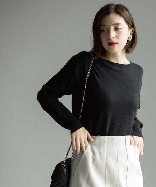 ニット セーター ボートネックニット/エクストラファインメリノウール「THEシリーズ/洗濯機OK」 レディース | OPAQUE.CLIP | 22