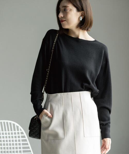 ニット セーター ボートネックニット/エクストラファインメリノウール「THEシリーズ/洗濯機OK」 レディース | OPAQUE.CLIP | 23