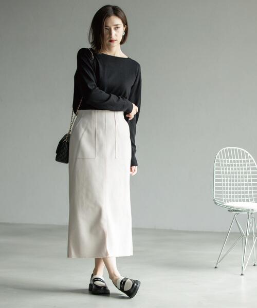 ニット セーター ボートネックニット/エクストラファインメリノウール「THEシリーズ/洗濯機OK」 レディース | OPAQUE.CLIP | 25