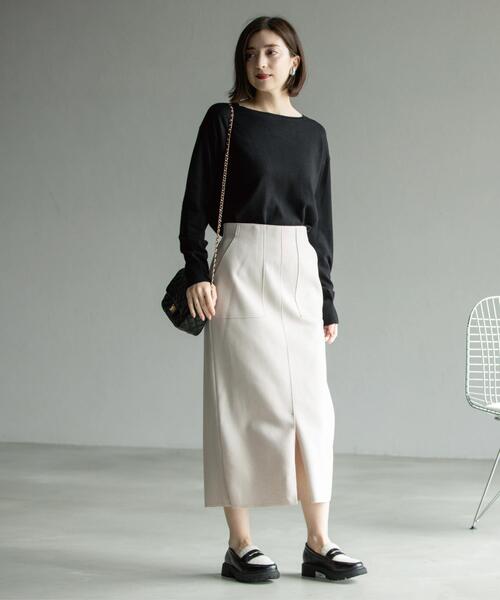 ニット セーター ボートネックニット/エクストラファインメリノウール「THEシリーズ/洗濯機OK」 レディース | OPAQUE.CLIP | 27