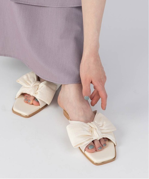 「RANDA」 フラットサンダル M ブラック レディース_画像3