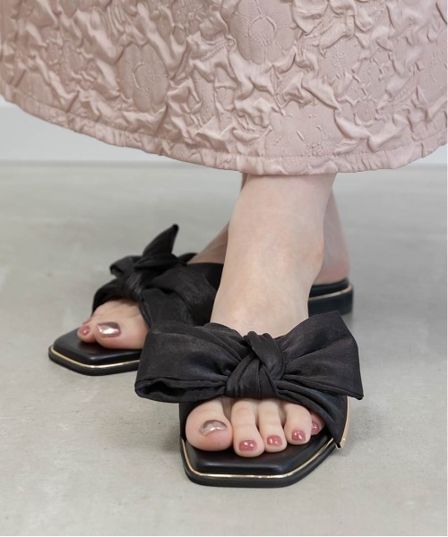 「RANDA」 フラットサンダル M ブラック レディース_画像8
