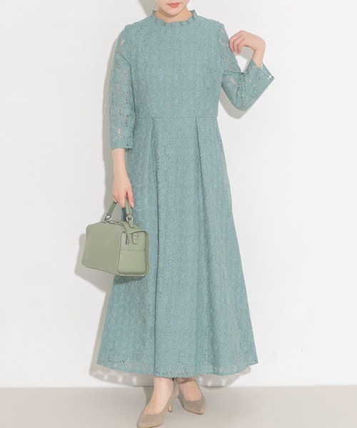 kaene（カエン） 長袖ワンピース 38 グリーン レディース : ZOZOTOWN