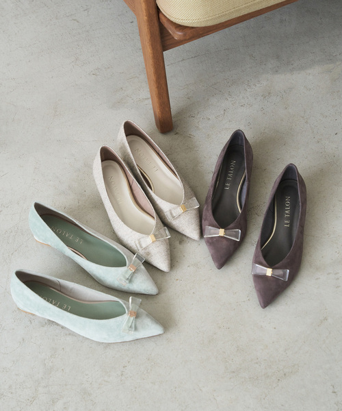 LE TALON（ル タロン） シューズ ポインテッドクリアリボンフラット