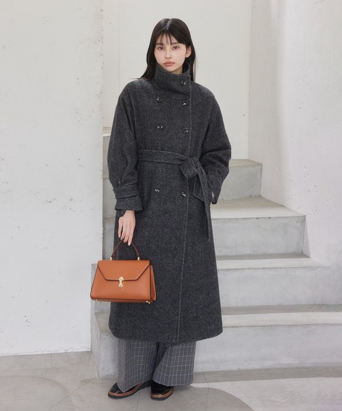 VIS（ビス） コート アウター 尾州シャギースタンドカラーロングコート