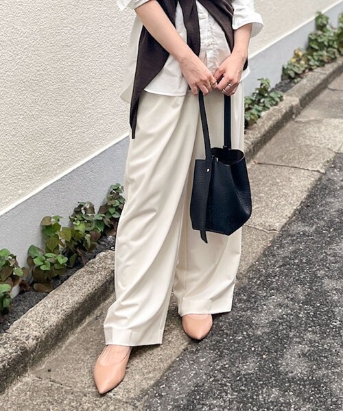 NOLLEY'S パンツ ウォッシャブルイージーワイドパンツ