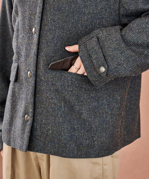 FREAK'S STORE ブルゾン アウター English Wool ノーカラージャケット
