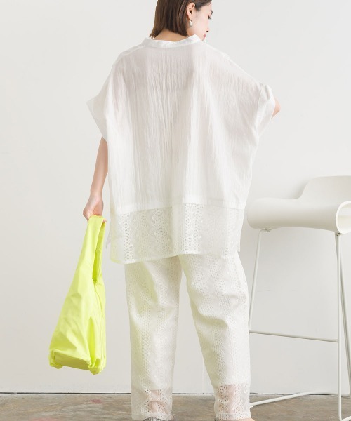 「terrace」 半袖ブラウス MEDIUM オフホワイト レディース_画像6