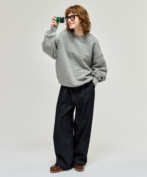 STONE  40周年記念 ヘビーウェイトロンT スウェット WETTEMPT トレーナー スウェット HEAVY WEIGHT BORDER SWEAT