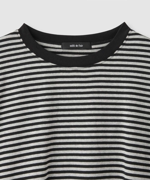 tシャツ milli de l'air オーバーサイズボーダーカットソー レディース