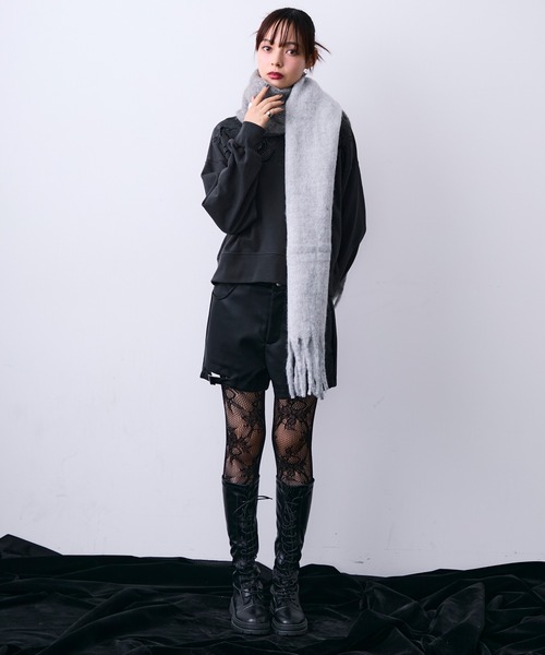 MONOe パンツ フェイクレザーストラップショートパンツ レディース